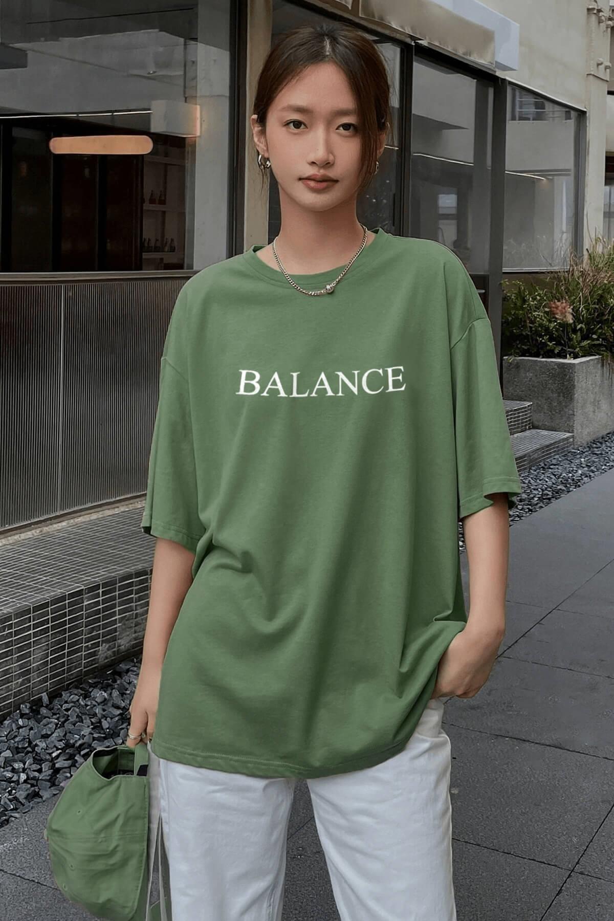 تی شرت زنانه سبز روشن کد.1227