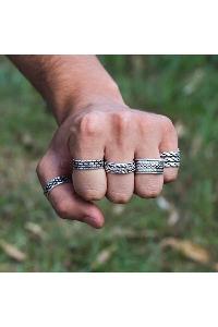 ست 5 عددی انگشتر مردانه با روکش نقره Zuk Collection کد.1013