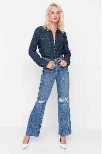 شلوار جین زاپ دار زنانه کد.1025