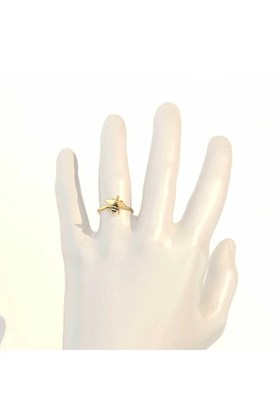 انگشتر زنانه نقره با روکش طلا طرح زنبور کد.1089